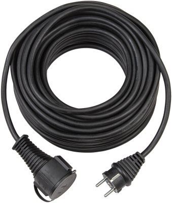 Qualit&auml;ts-Gummi-Verl&auml;ngerungskabel IP44 25m schwarz H05RR-F 3G1,5