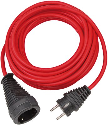 Qualit&auml;ts-Kunststoff-Verl&auml;ngerungskabel 10m rot H05VV-F 3G1,5