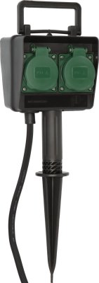 Gartensteckdose mit Erdspie&szlig; IP44 4-fach 1,4m H07RN-F 3G1,5