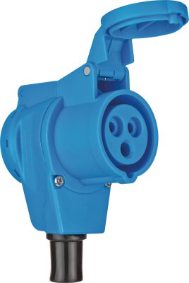 CEE-Winkelkupplung 230V/16A IP44 - 1x 230V/16A, 1x 230V CEE 16A 3-polig