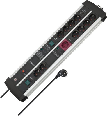 Premium-Protect-Line 120.000A &Uuml;berspannungsschutz-Automatiksteckdosenleiste mit USB-Ladefunktion 11-fach Duo 3m H05VV-F 3G1,5 1xMain 4xFollow 4xPerman