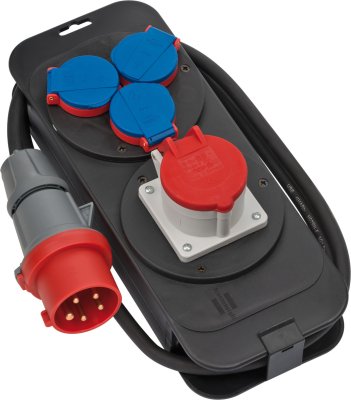 Stromstation CEE1 IP44 Stecker 400V/16A Steckdosen 1x CEE 400V/16A+3x 230V/16A