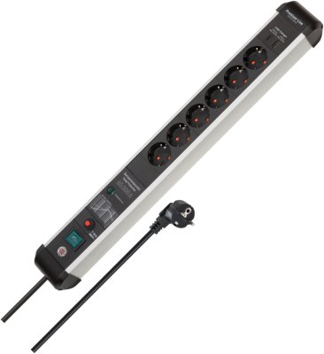 Premium-Protect-Line 60.000A &Uuml;berspannungsschutz-Steckdosenleiste mit Power Delivery USB-Ladefunktion 6-fach 3m H05VV-F 3G1,5