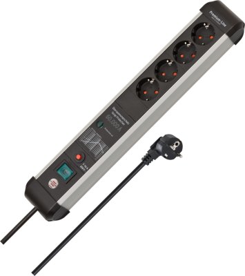 Premium-Protect-Line 60.000A &Uuml;berspannungsschutz-Steckdosenleiste 4-fach 3m H05VV-F 3G1,5
