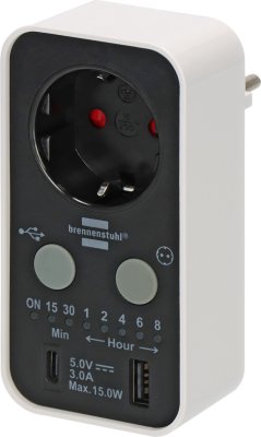 Digitaler Countdown Timer mit USB A und USB C wei&szlig;/schwarz