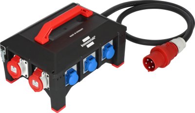 Professional Gummi-Stromverteiler BSV 5-63A 2m H07RN-F&nbsp;5G16,0 1xCEE32A+2x16A, 6x230V