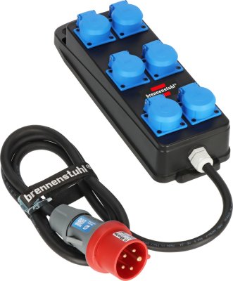 Portabler Stromverteiler BSV P 6x 230V/16A Steckdosen, CEE 400V/16A Stecker, 2m H07RN-F5G2.5