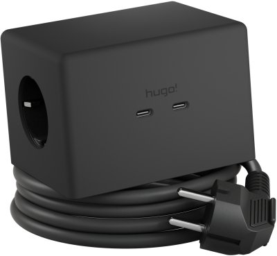 hugo! ONE Steckdosenw&uuml;rfel mit USB C 20W PD deep black
