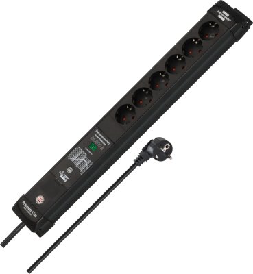 brennenstuhl&reg;Connect Premium-Line WiFi 26.000A &Uuml;berspannungsschutz-Steckdosenleiste 6-fach schwarz 1,8 m H05VV-F3G1,5