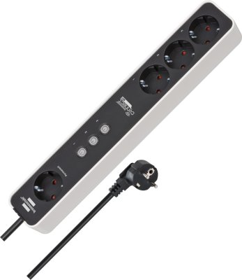 brennenstuhl&reg;Connect Ecolor WiFi Steckdosenleiste 4-fach wei&szlig;/schwarz 1,5m H05VV-F3G1,5