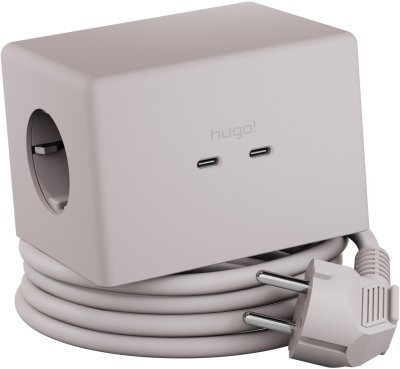 hugo! ONE Steckdosenw&uuml;rfel mit USB C 20W PD cream white