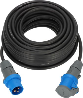 Camping CEE Verl&auml;ngerungskabel IP44 25m H07RN-F 3G2,5 schwarz CEE 230V/16A Stecker und Kupplung