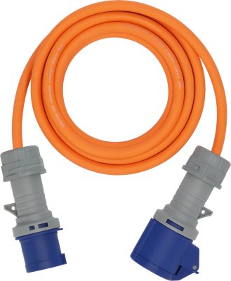 Camping CEE Verl&auml;ngerungskabel IP44 5m H07RN-F 3G2,5 orange CEE 230V/16A Stecker und Kupplung