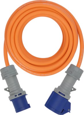 Camping CEE Verl&auml;ngerungskabel IP44 10m H07RN-F 3G2,5 orange CEE 230V/16A Stecker und Kupplung